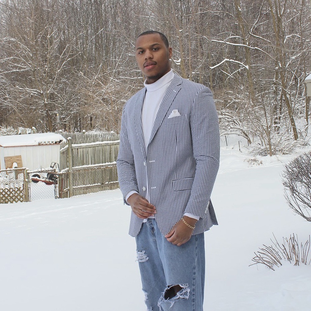 Black White Checker Blazer